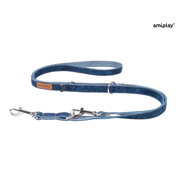 AP Denim kiképző póráz M 100-200*1,5cm sötétkék