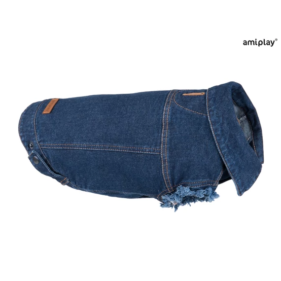 AP Denim kutya farmer kabát 45cm sötétkék