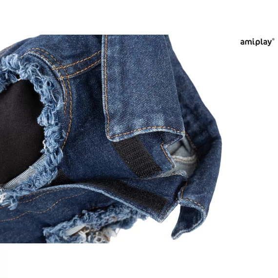 AP Denim kutya farmer kabát 35cm sötétkék