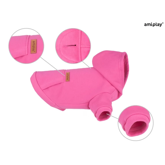 AP Texas kutya pulóver kapucnis pink 25cm